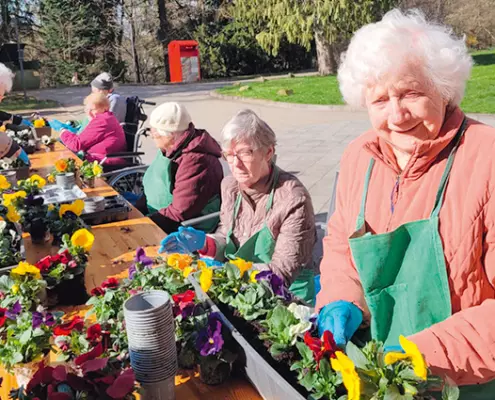 Blumen pflanzen 2 Beim Blumenpflanzen sind alle begeistert dabei